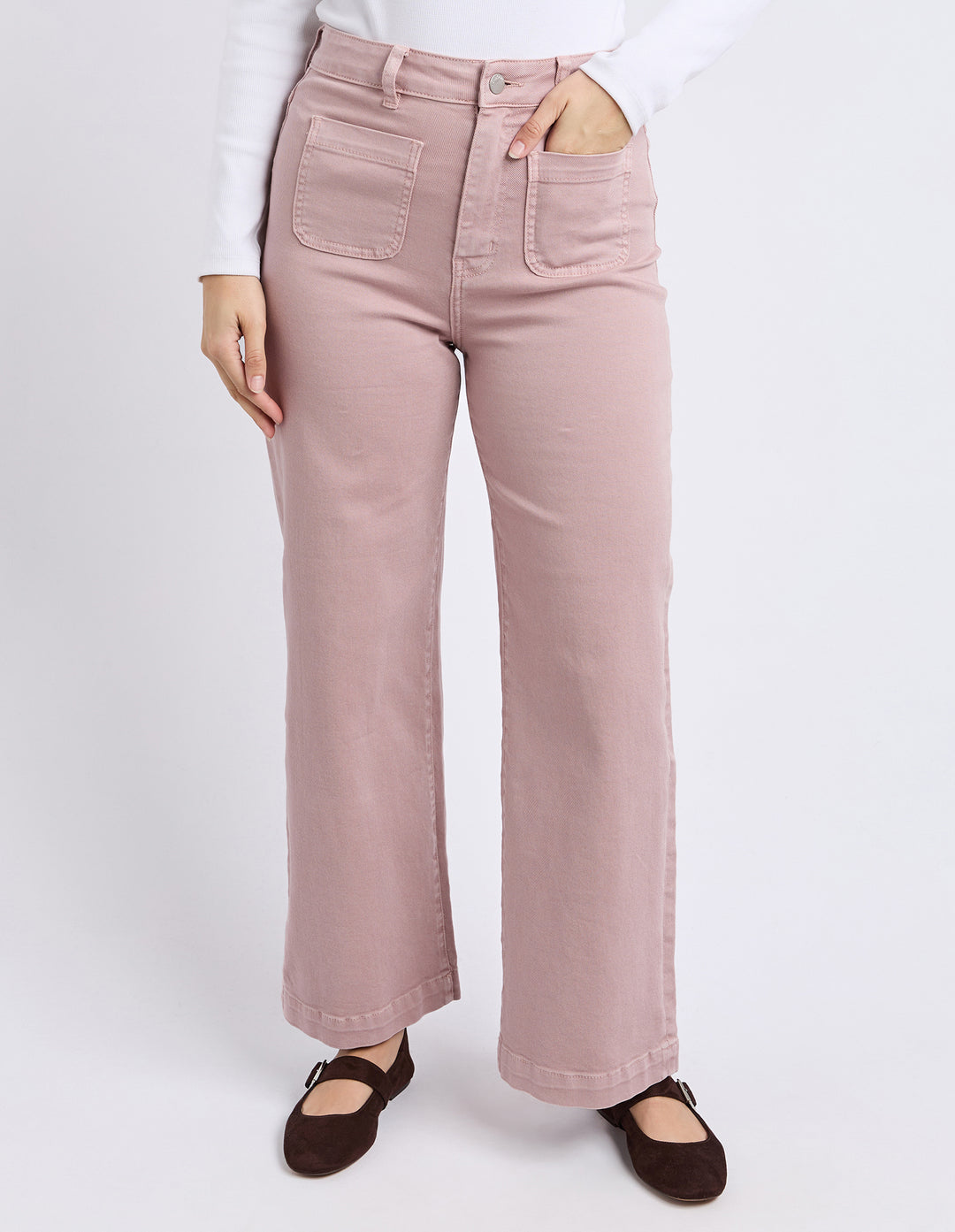 Foxwood | Sarah Wide Leg Jean - Woodrose
