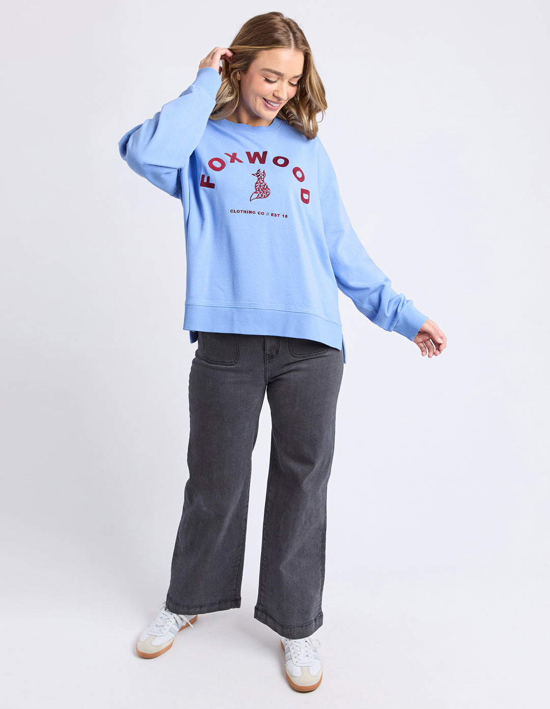 Foxwood | Effortless Contrast Crew - Blue