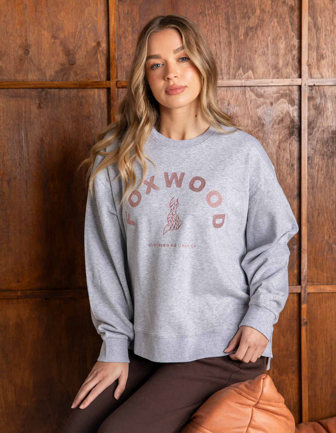 Foxwood | Effortless Contrast Crew - Grey Marl