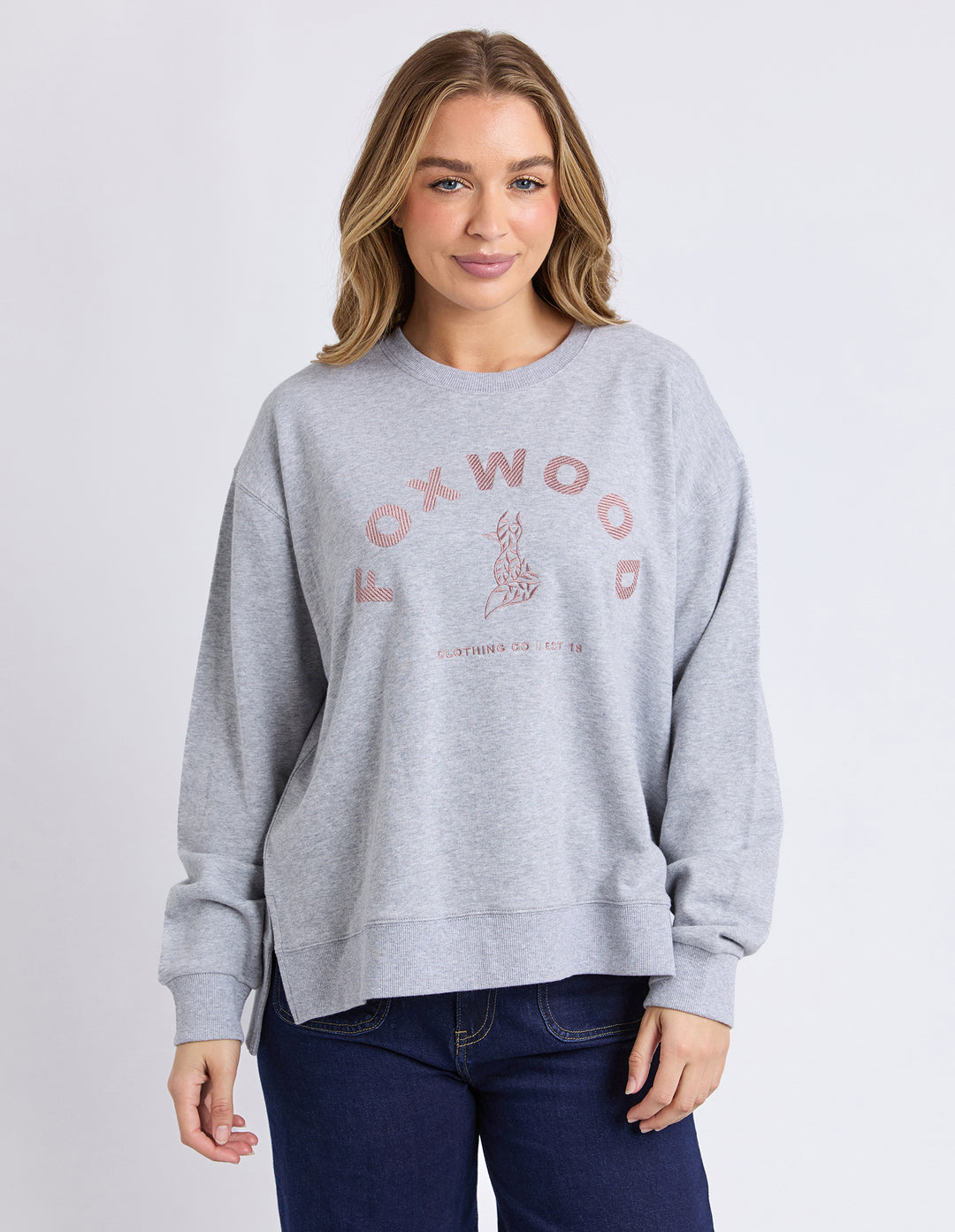 Foxwood | Effortless Contrast Crew - Grey Marl