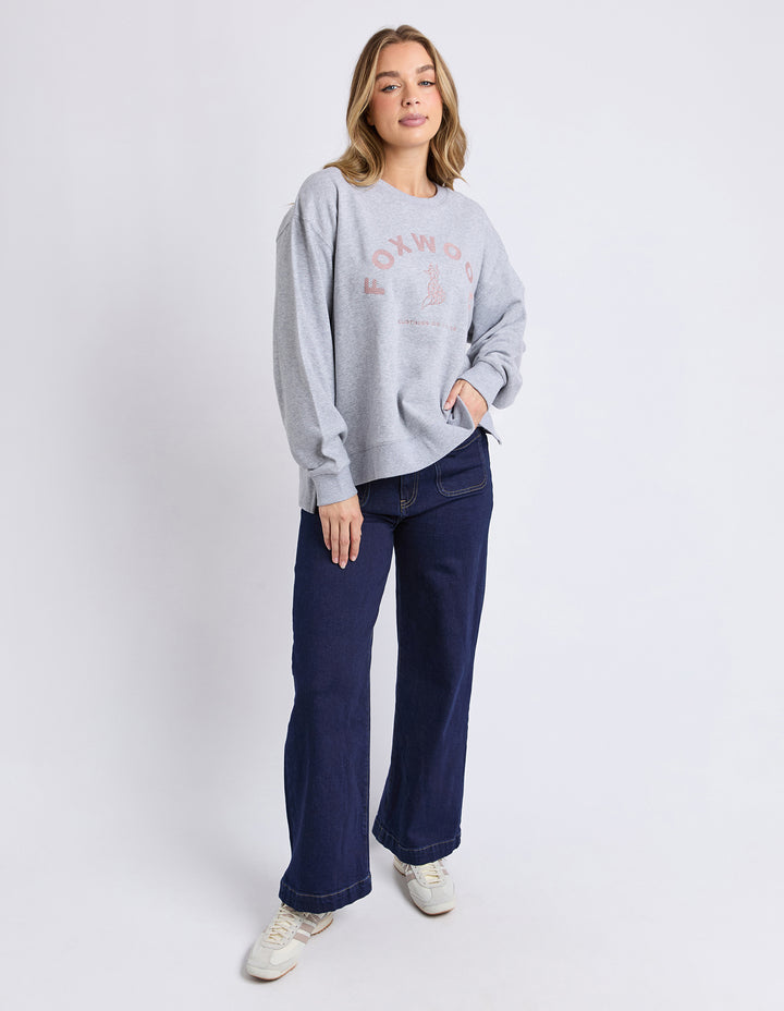 Foxwood | Effortless Contrast Crew - Grey Marl