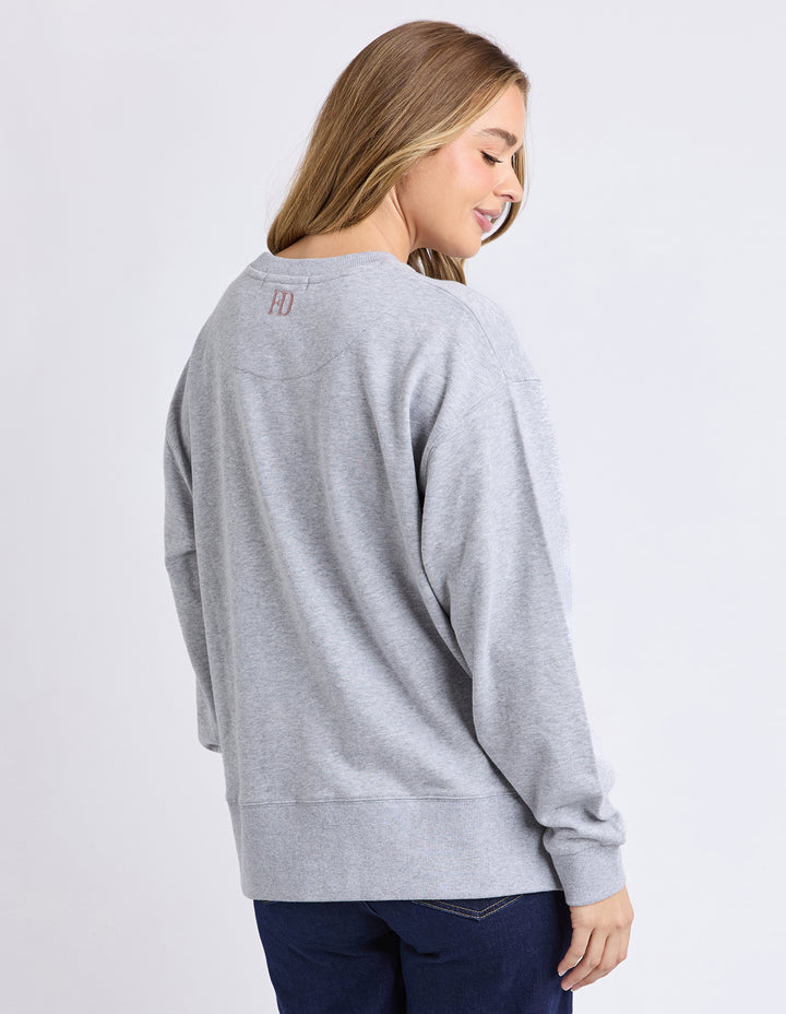 Foxwood | Effortless Contrast Crew - Grey Marl