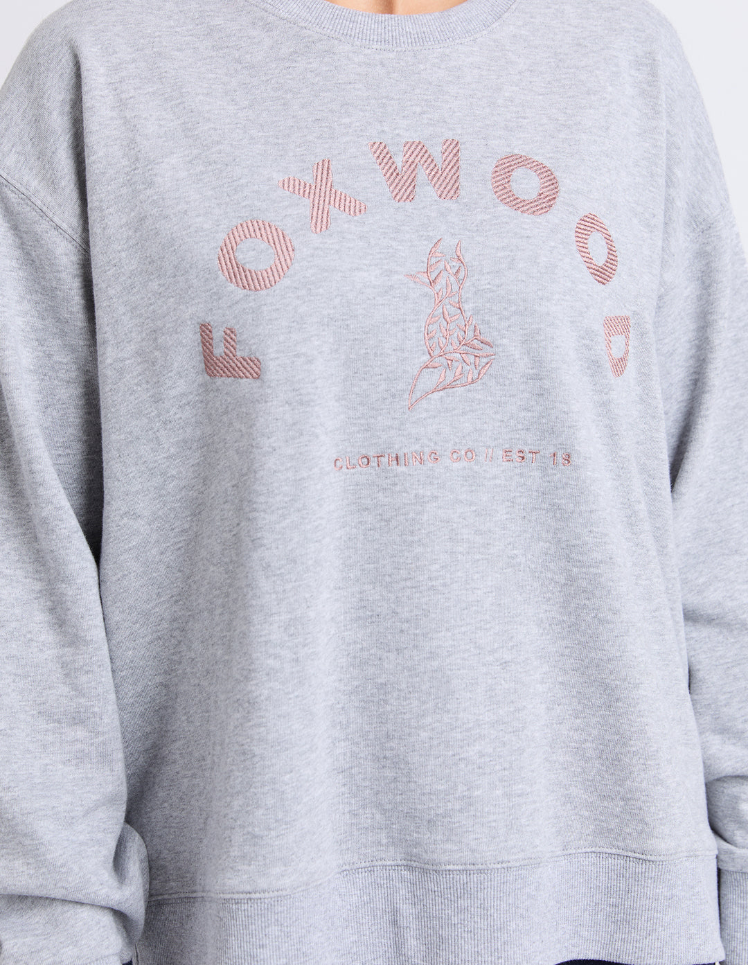 Foxwood | Effortless Contrast Crew - Grey Marl