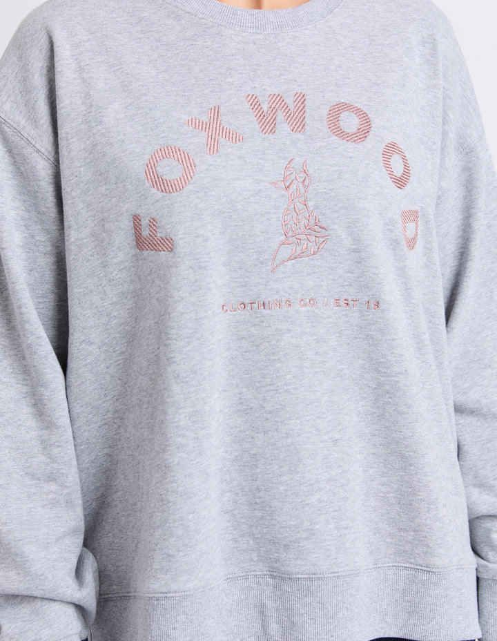 Foxwood | Effortless Contrast Crew - Grey Marl