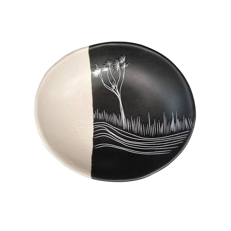 Bowl 10cm Coastal Ti Kouka Dipped White on Black