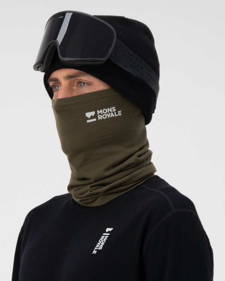 Mons Royale | Unisex Daily Dose Merino Neckwarmer - Dark Olive
