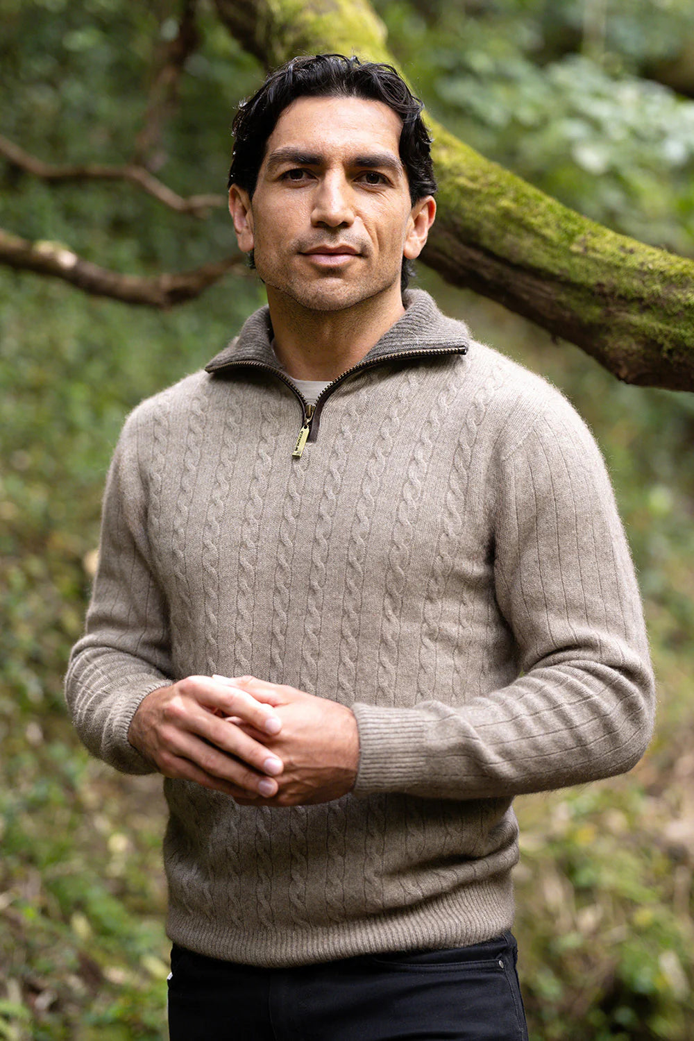 Cable Jersey wth Contrast Trim