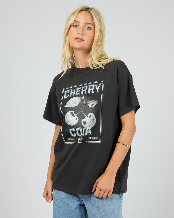 AAE | Wild Cherry  Relaxed Tee - Washed Black