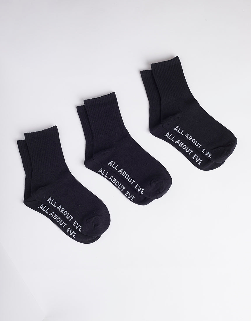 AAE Ankle Socks 3pk - Black