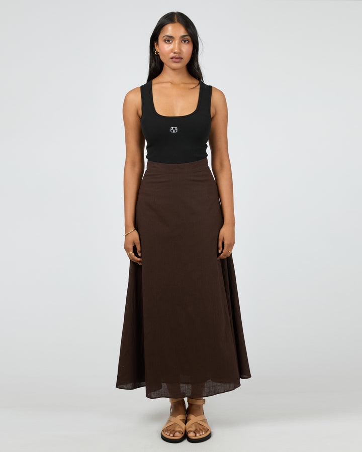 AAE | Essential Maxi Skirt - Brown