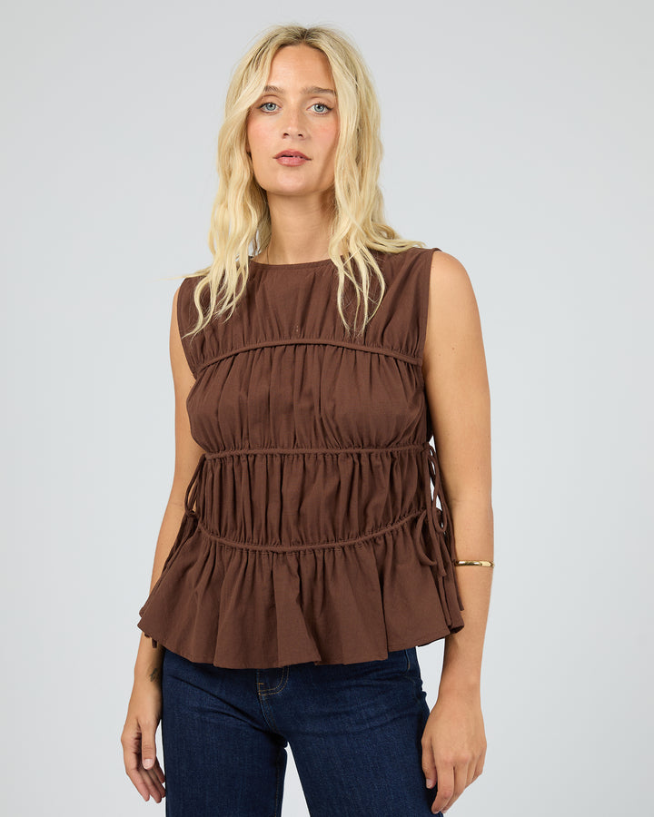 AAE | Lou Lou Tie Top - Brown