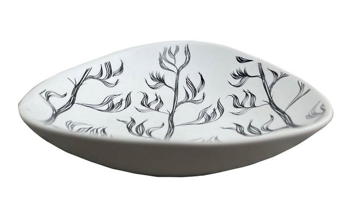 Bowl 10cm Harakeke Black on White