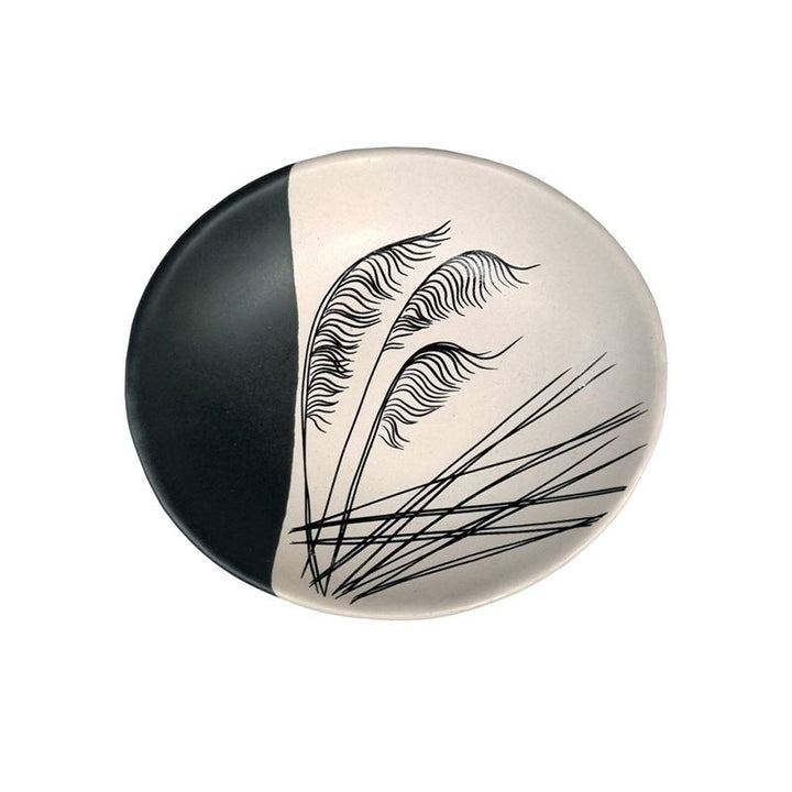 Bowl 10cm Coastal Toetoe Dipped Black on White