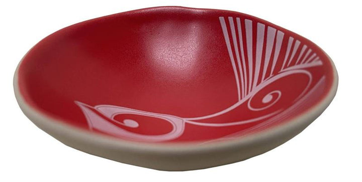 Bowl 7cm Piwakawaka White on Red