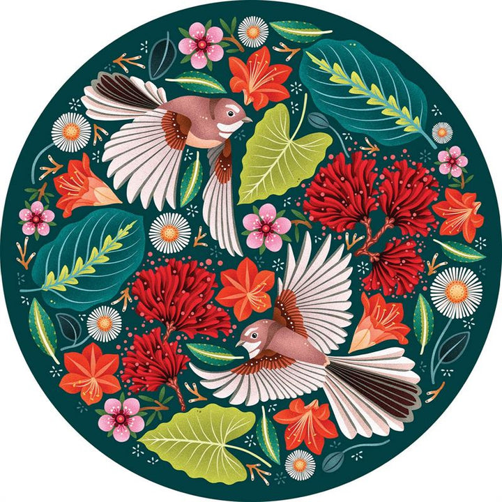 Chirpy Fantails Round 1000 Piece Puzzle
