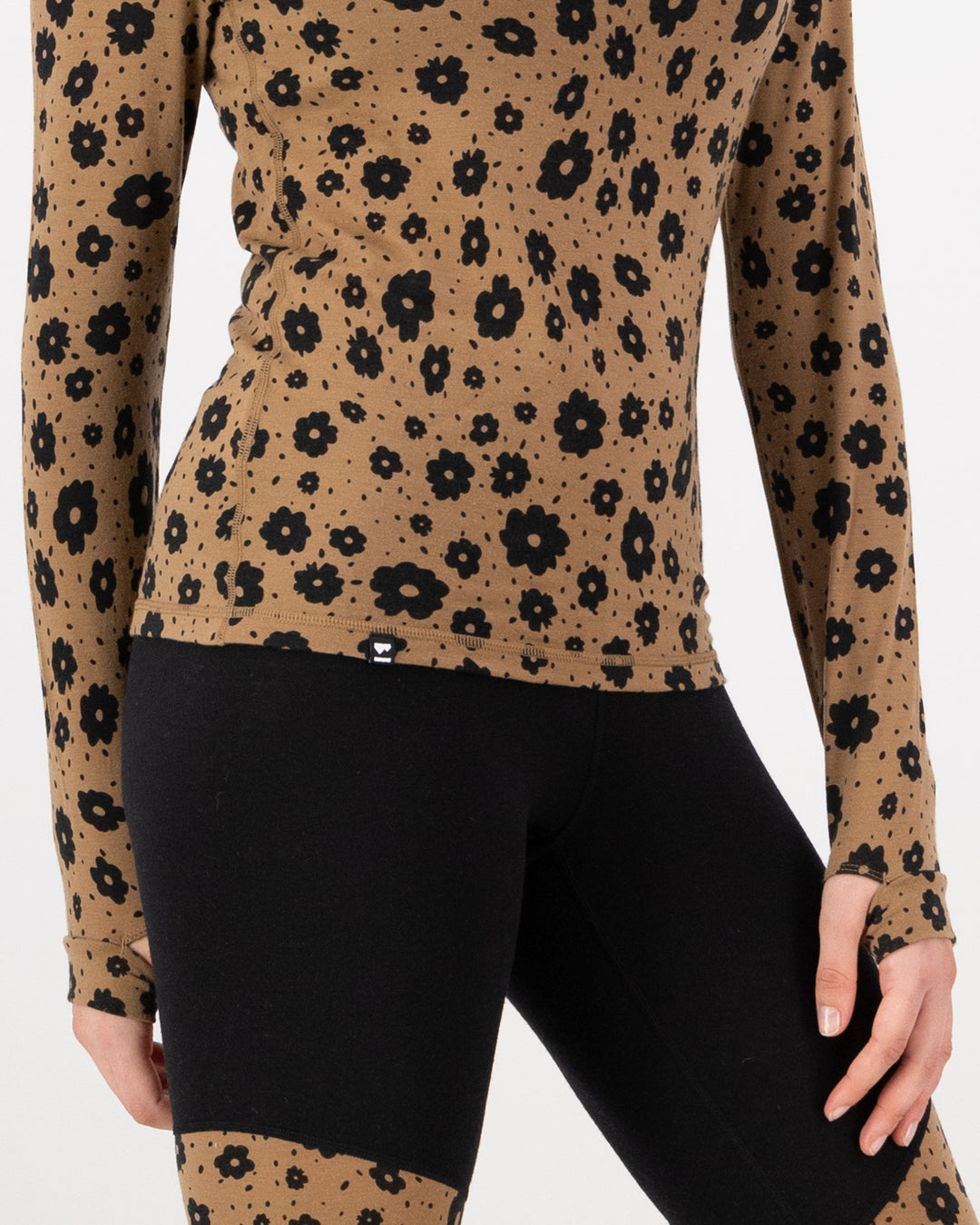 Mons Royale |Women's Cascade Merino Base Layer - Aoraki Lily/Toffee