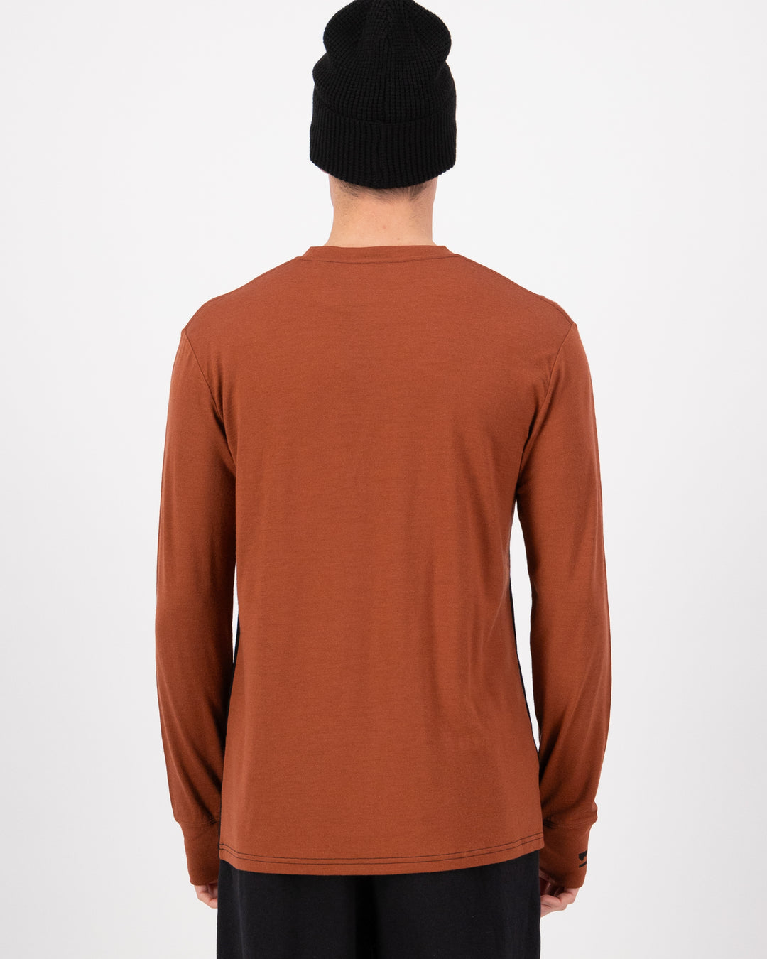 Mons Royale | Men's Yotei Merino L/S - Sienna/Black