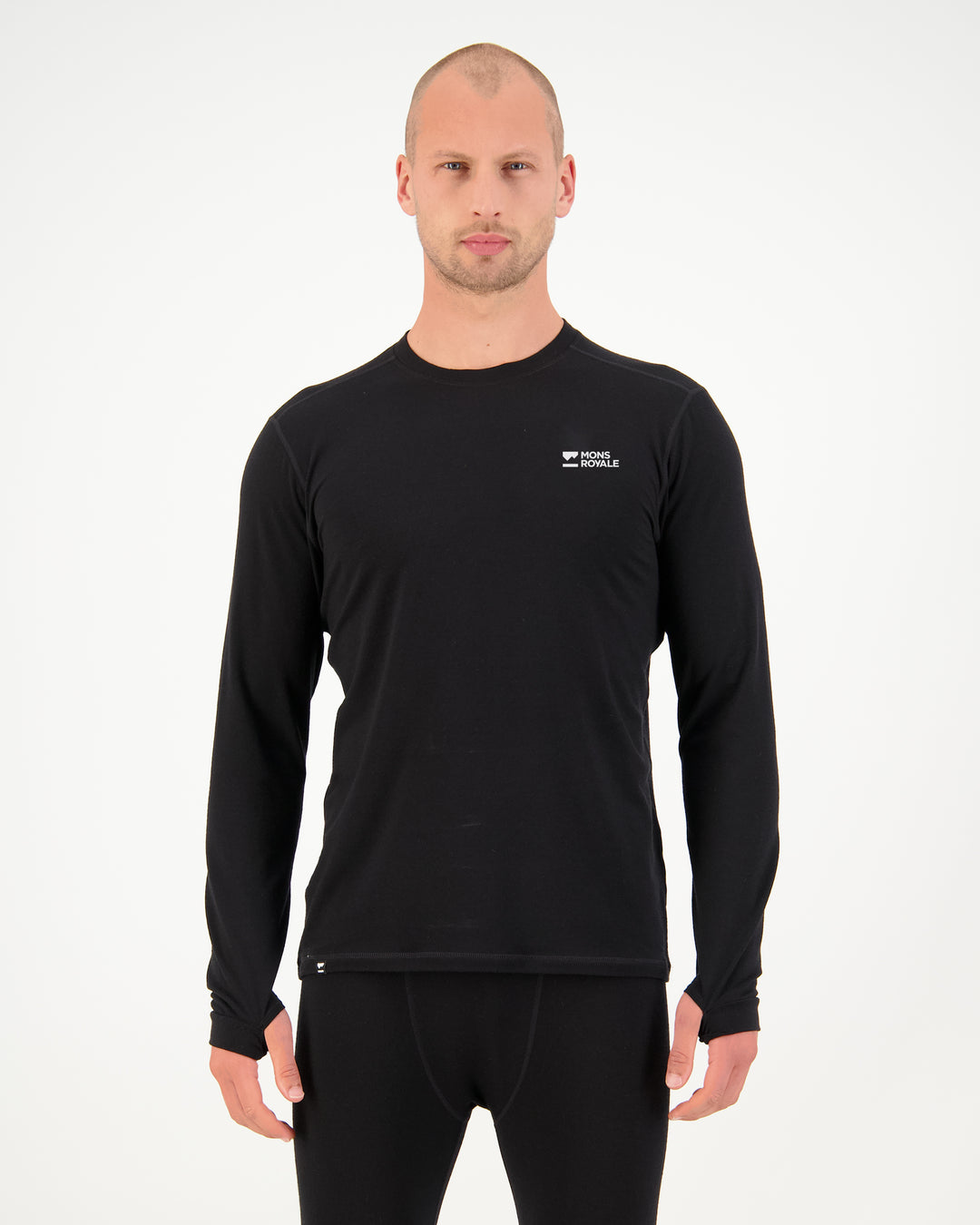 Mons Royale | Men's Cascade Merino Base Layer - Black