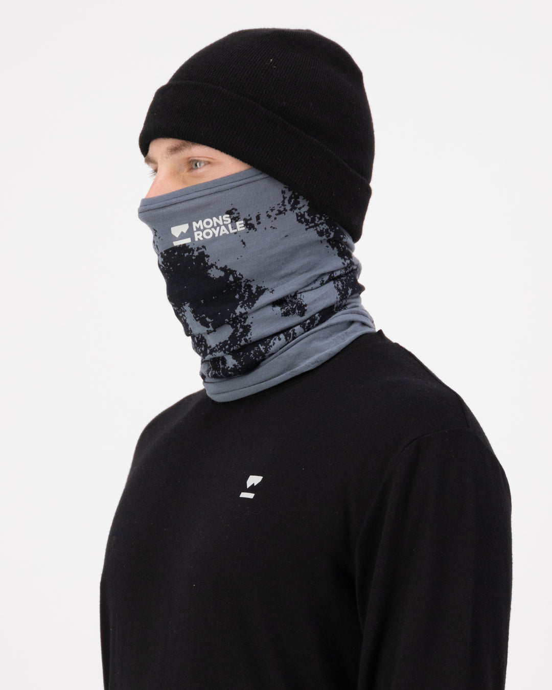 Mons Royale | Unisex Daily Dose Merino Neckwarmer - Mtn Pixel/Grey