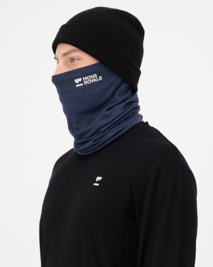 Mons Royale | Unisex Double-Up Merino Neckwarmer - Midnight