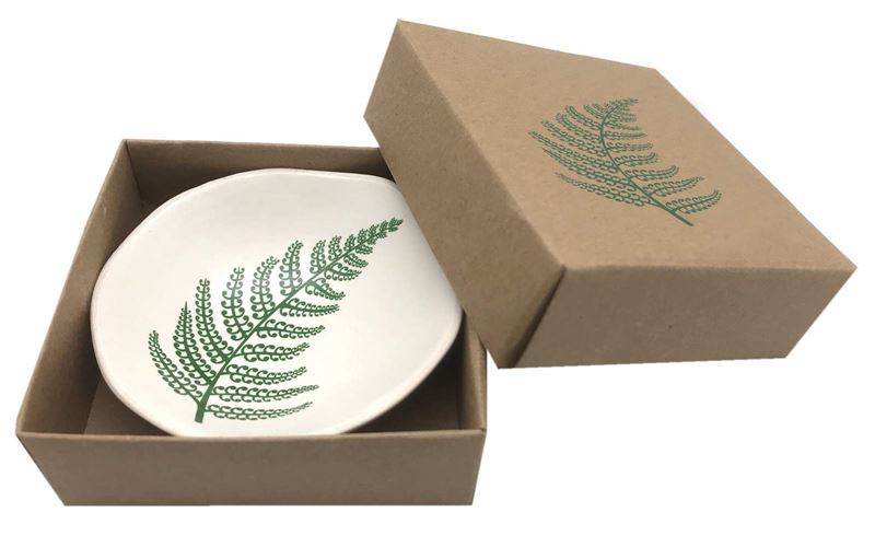 Bowl 7cm Green Fern On White