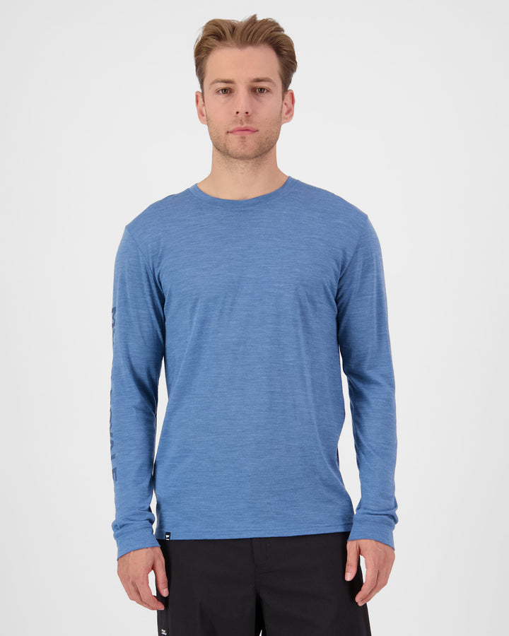 Men's Zephyr Merino Tencil  L/S - Steel Blue
