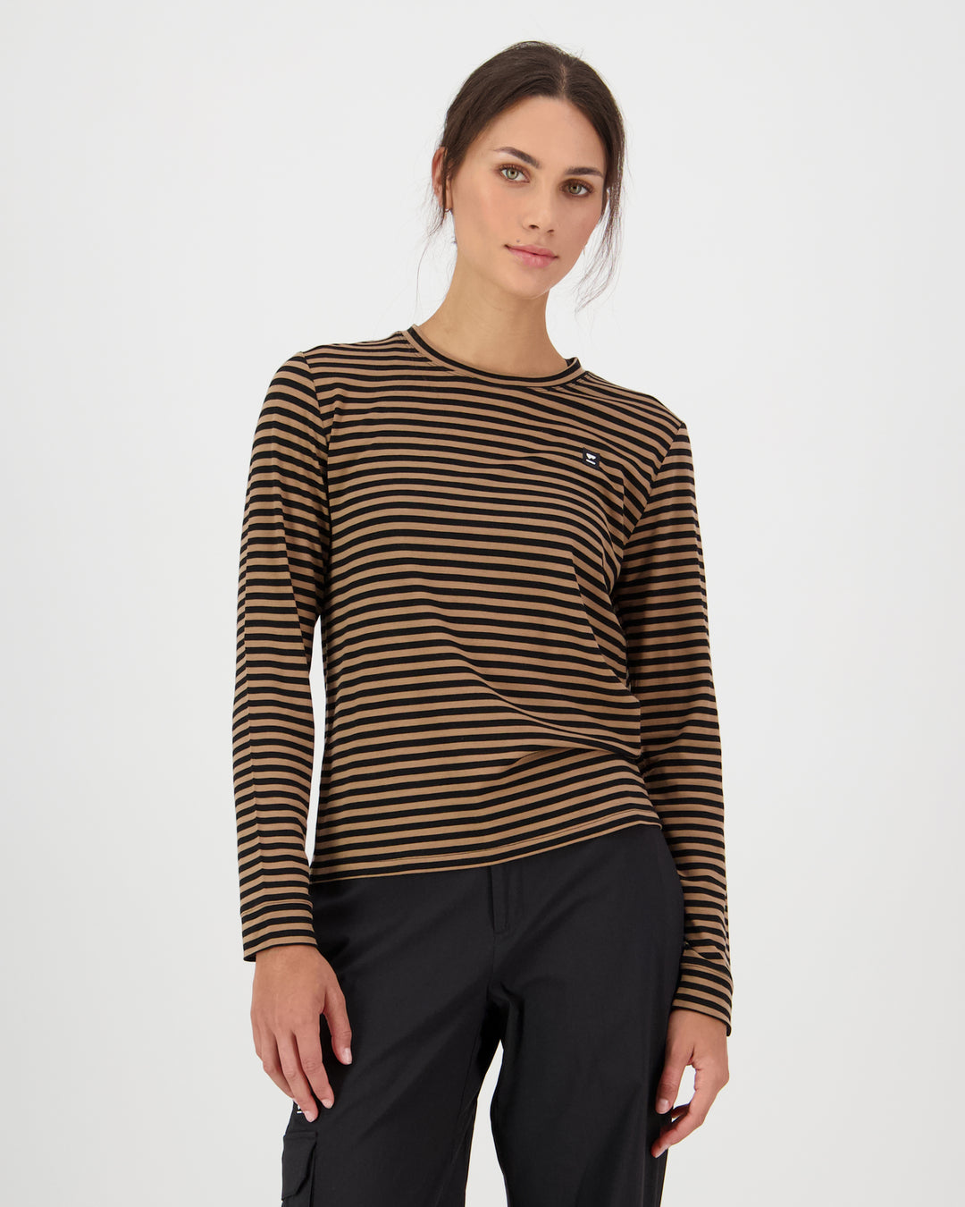 Women's Icon Merino L/S - Stripe Toffee
