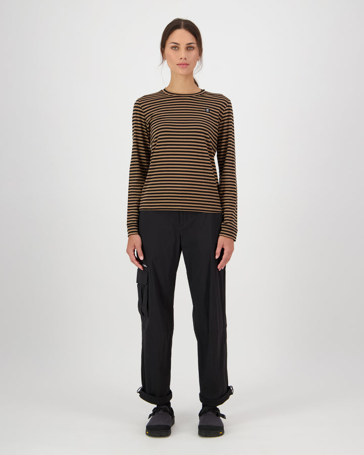 Women's Icon Merino L/S - Stripe Toffee