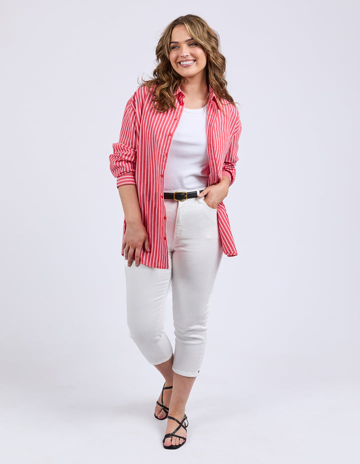 ELM | Frankie Striped Shirt - Cayene Stripe