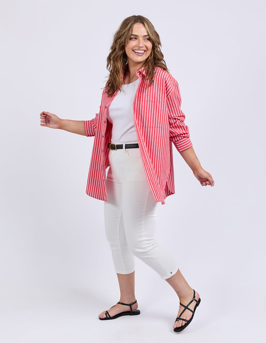 ELM | Frankie Striped Shirt - Cayene Stripe