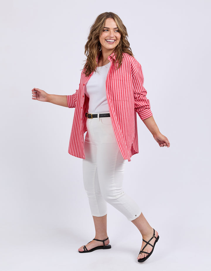ELM | Frankie Striped Shirt - Cayene Stripe