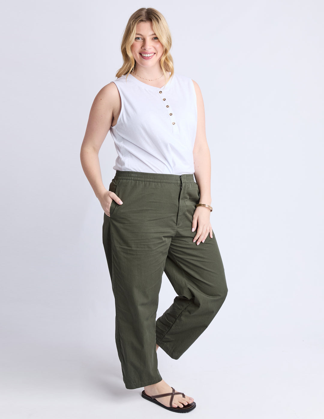 ELM | Relaxed Ankle Pant - Khaki