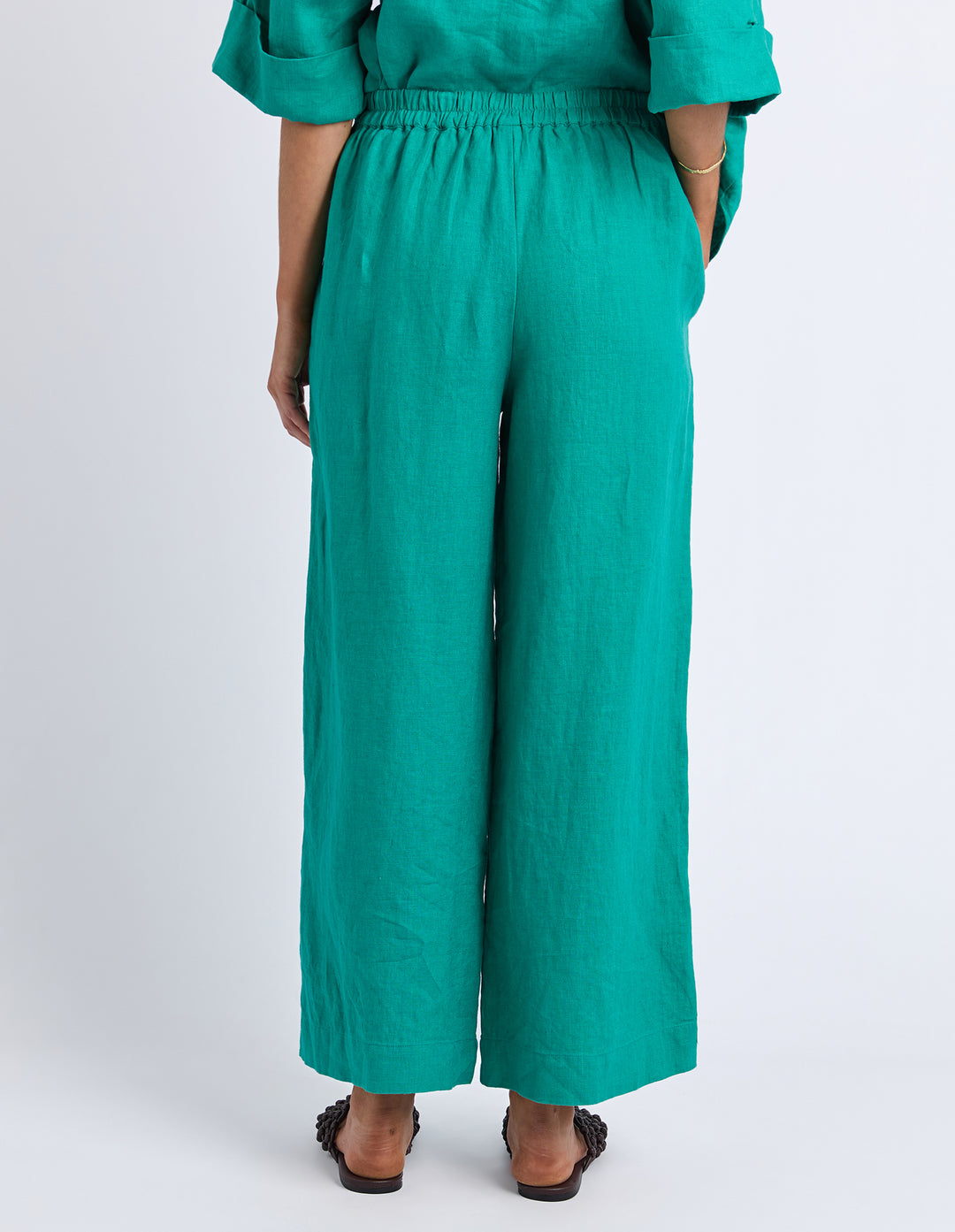 Linen Holiday Pants - Irish Green