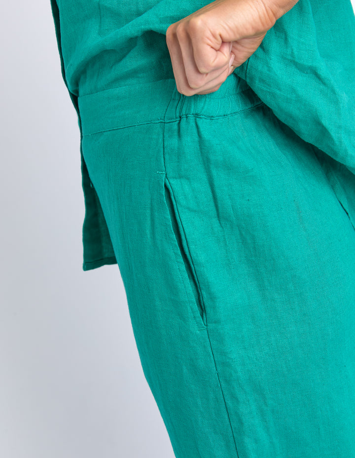 Linen Holiday Pants - Irish Green