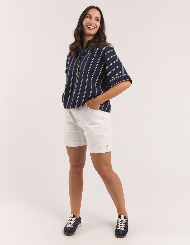 Riley Stripe Shirt - Navy Stripe