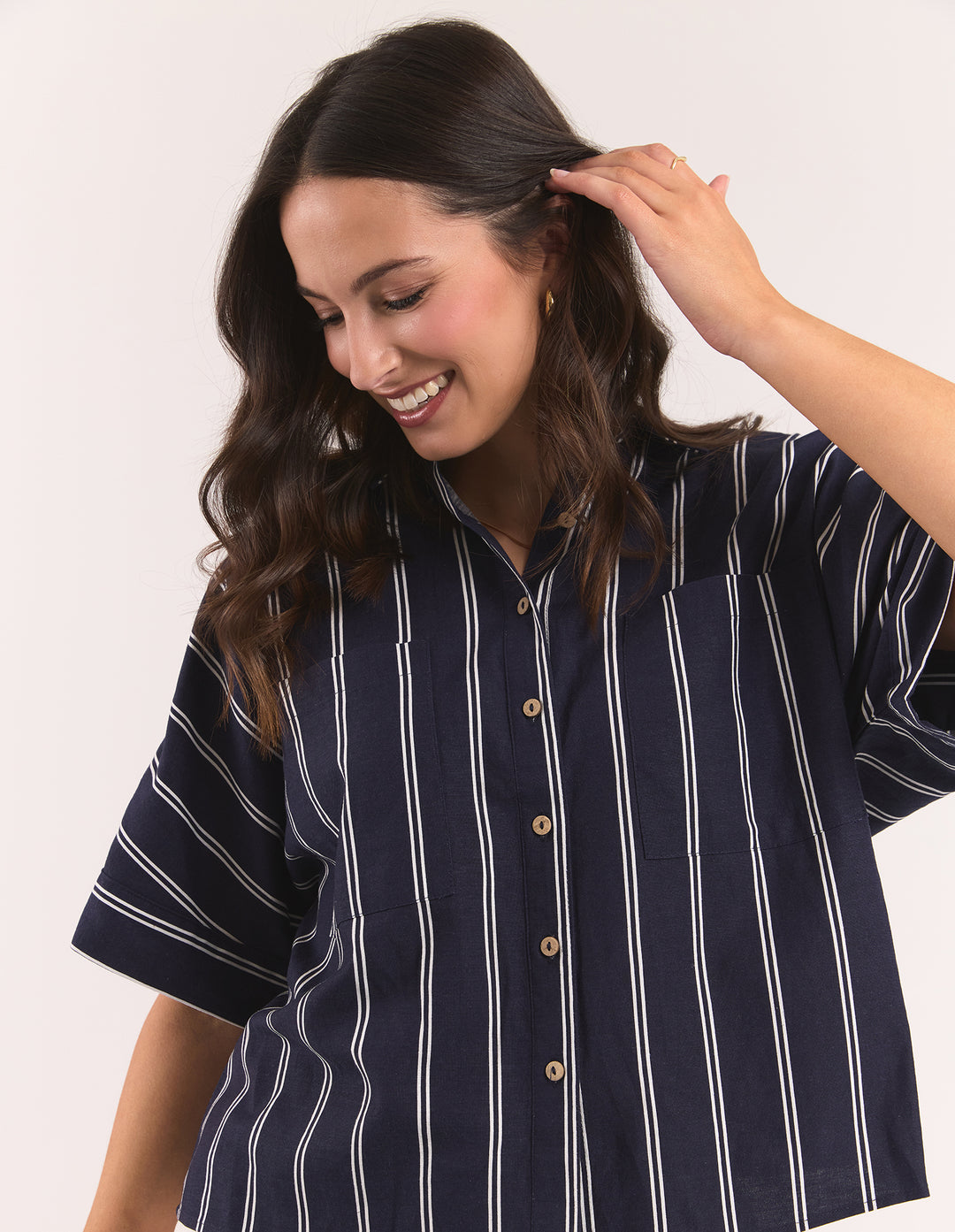 Riley Stripe Shirt - Navy Stripe