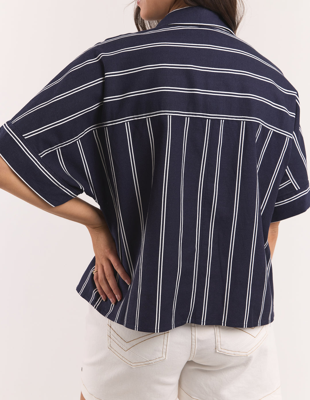 Riley Stripe Shirt - Navy Stripe