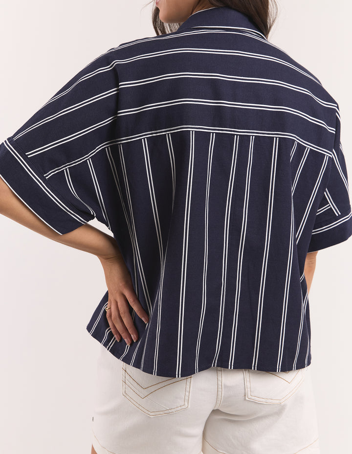 Riley Stripe Shirt - Navy Stripe