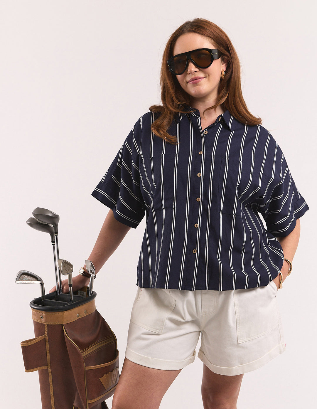 Riley Stripe Shirt - Navy Stripe