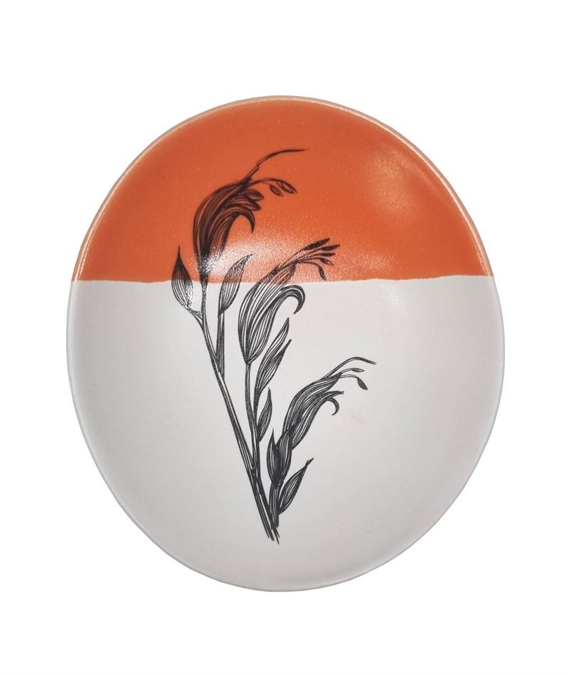 Bowl 10cm Harakeke Flower 4 Orange Dipped