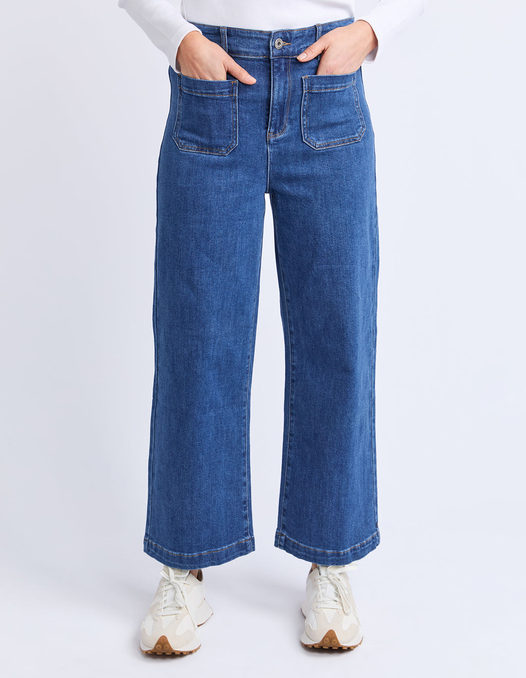Elm | Alyssa Front Pocket Jean - Mid Blue Wash