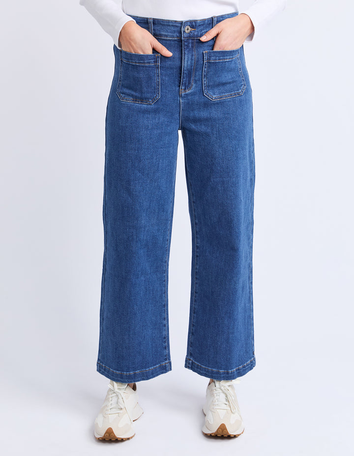 Elm | Alyssa Front Pocket Jean - Mid Blue Wash