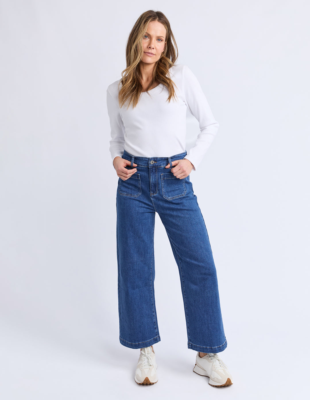 Elm | Alyssa Front Pocket Jean - Mid Blue Wash