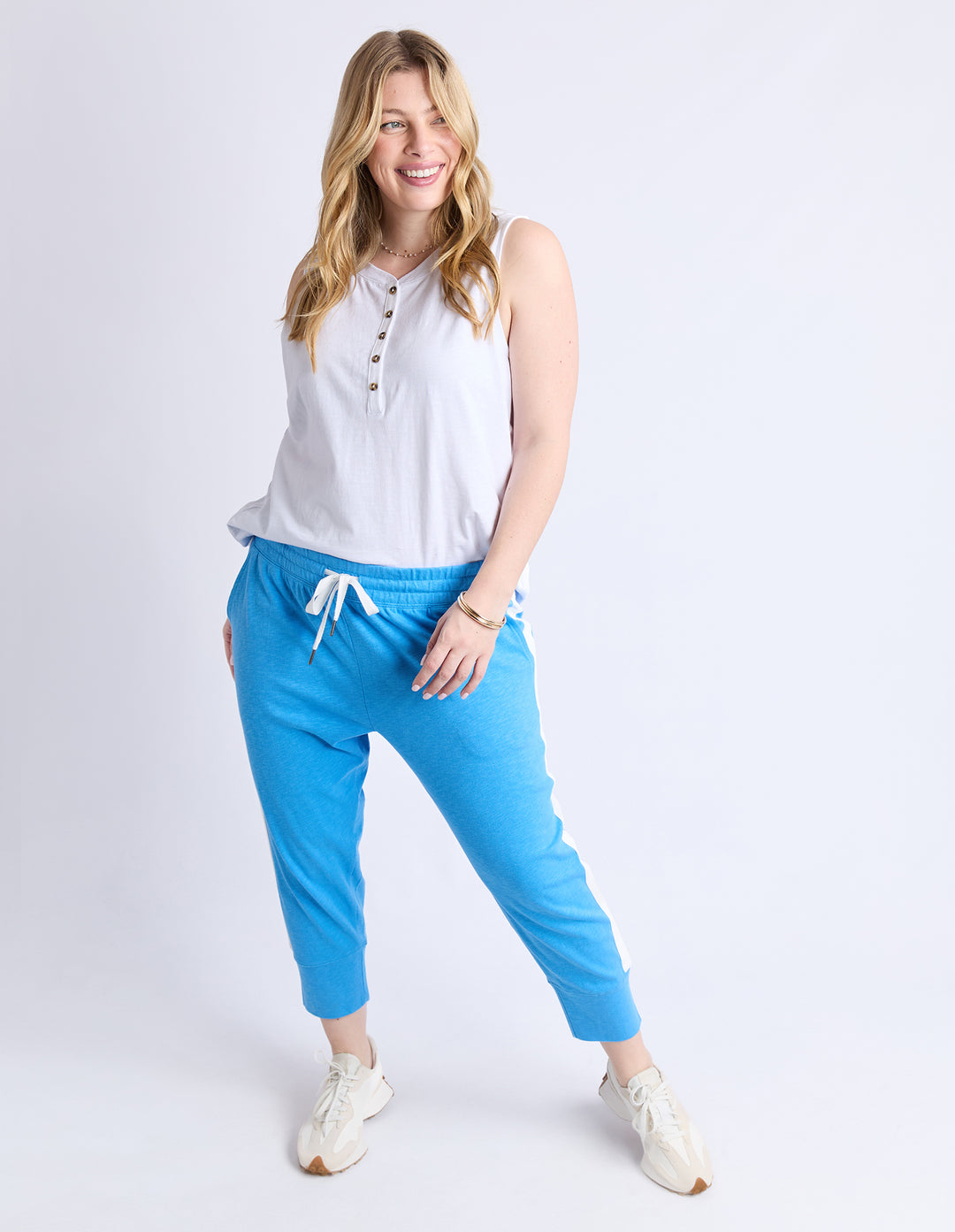 ELM | Brunch Pant - Azure Blue/White Side Trim