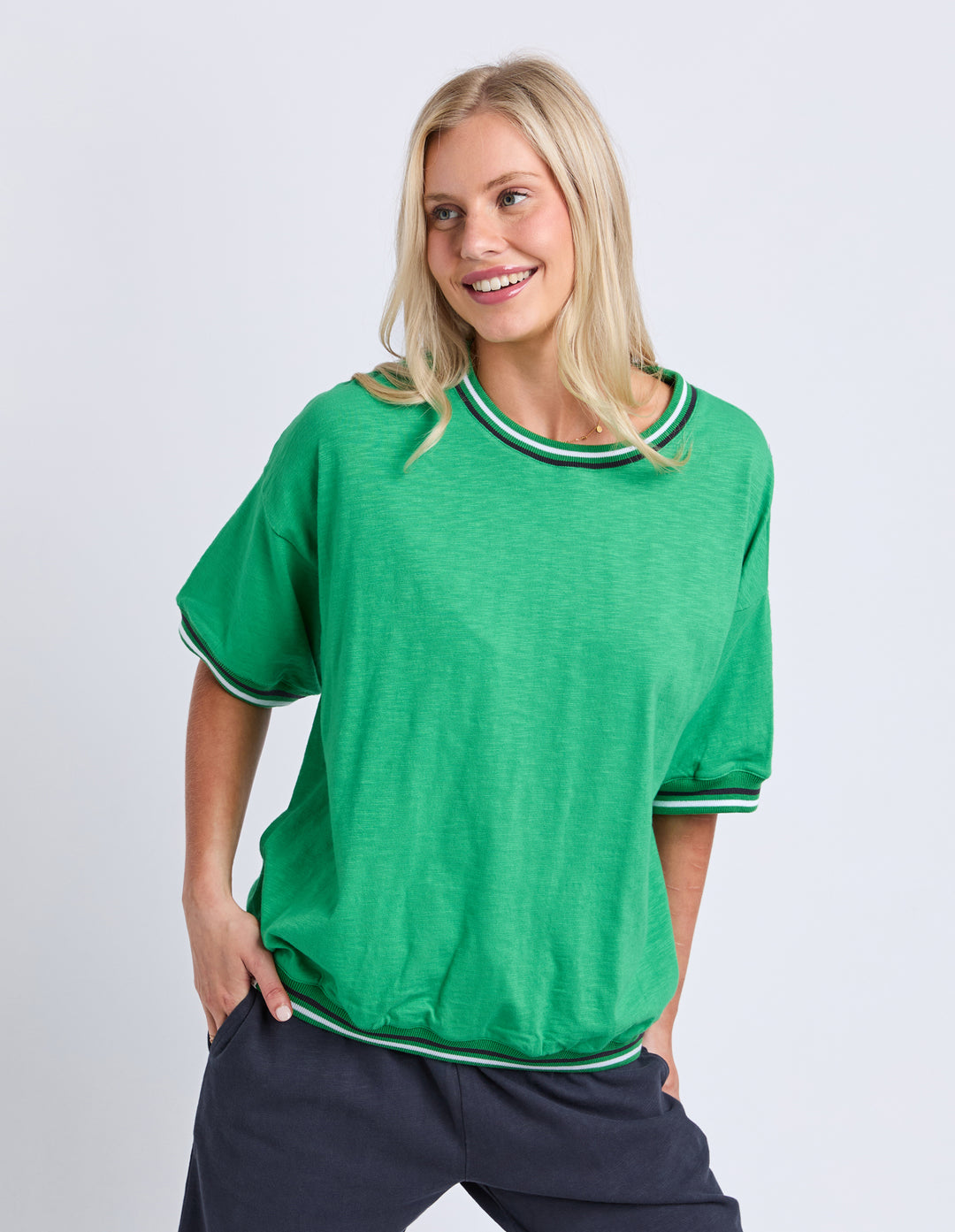 Faye S/S Sweat - Green Briar