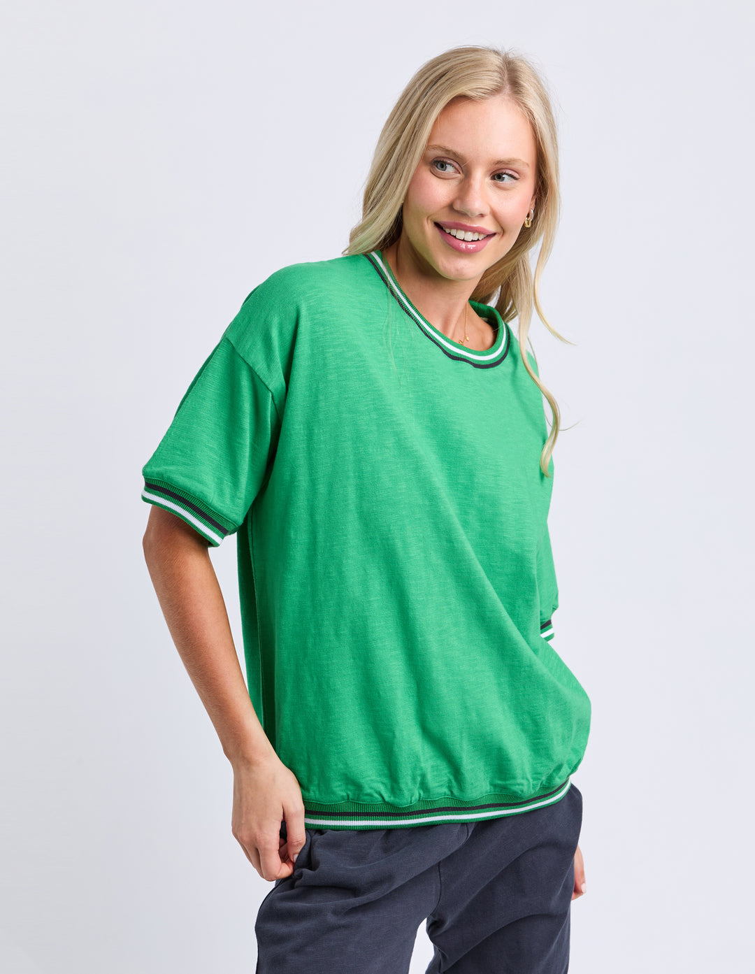 Faye S/S Sweat - Green Briar