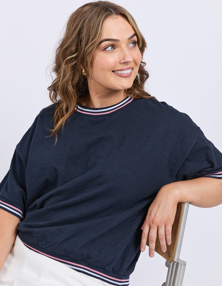 Elm | Faye S/S Sweat - Dark Sapphire