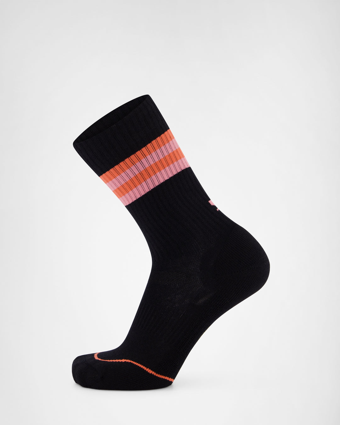 Unisex Signature Merino Crew Sock - Black/Flamingo/Sun Orange