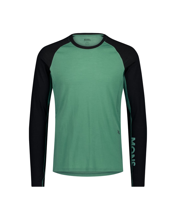 Men's Temple Merino L/S - Deep Jade/Black