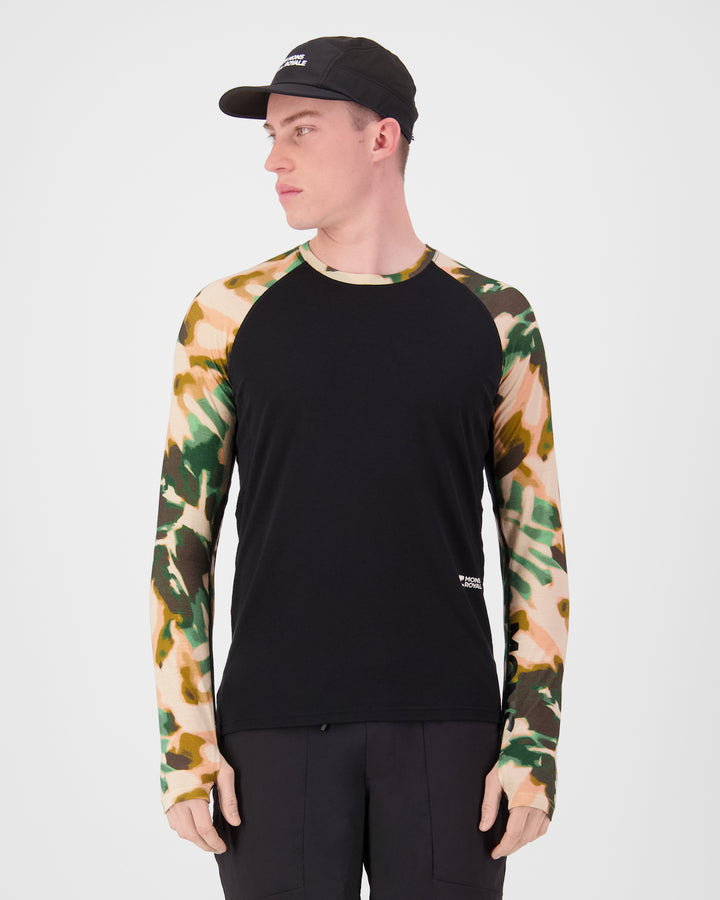 Men's Temple Merino L/S - Bush Camo / Black